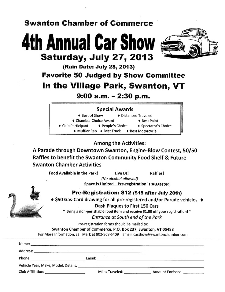 Printable Car Show Judging Sheet