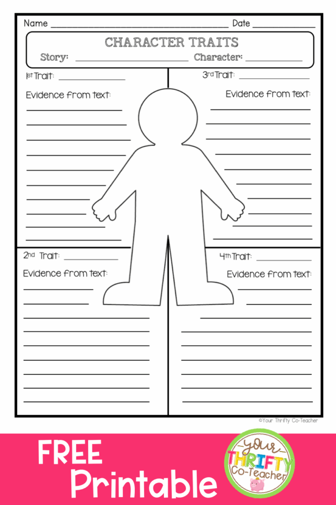 Printable Character Traits Worksheet