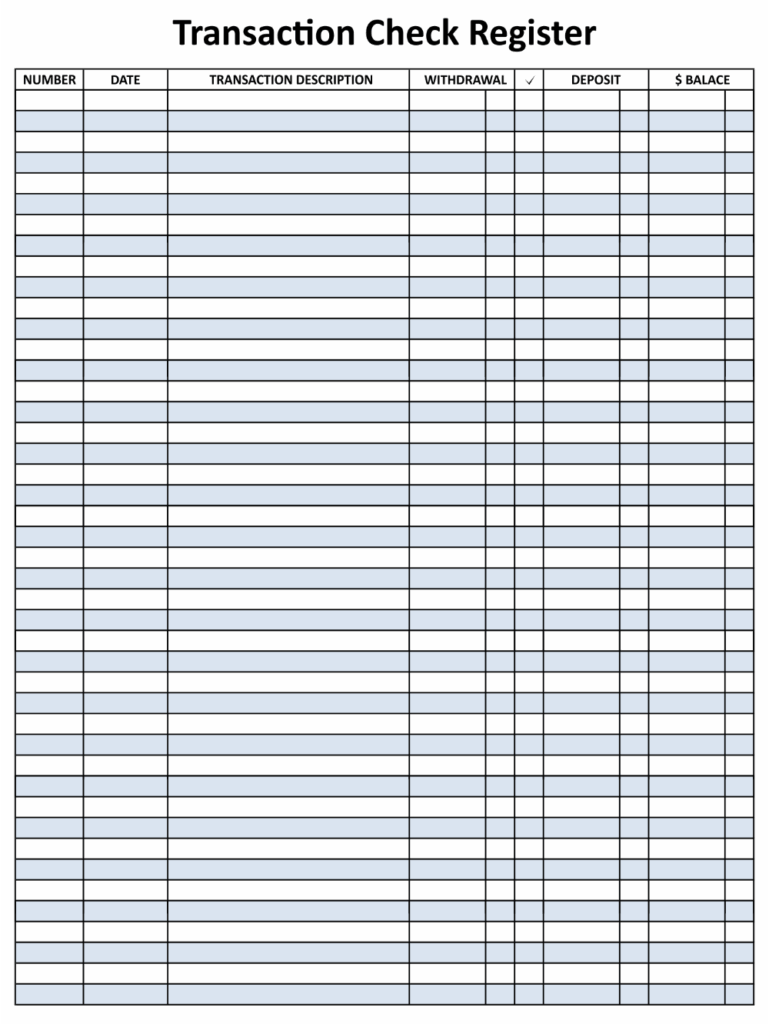 Printable Check Register Sheets Printable Check Register Printable Checks Checkbook Register