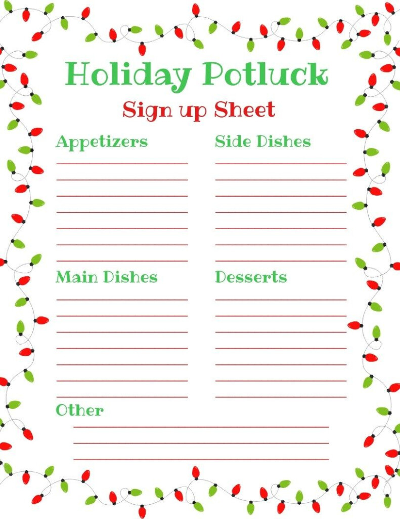 Printable Christmas Party Sign Up Sheet Printable Calendars AT A GLANCE