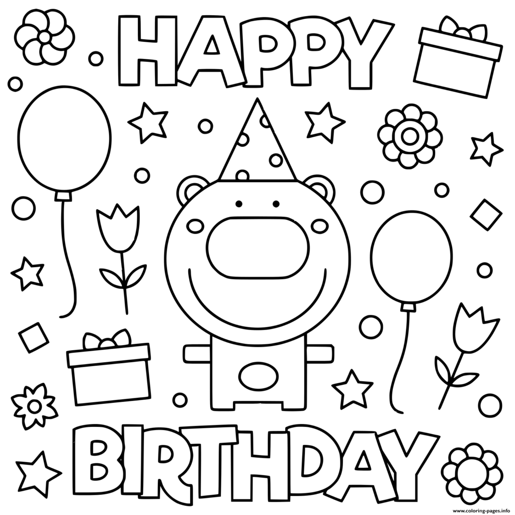 Printable Coloring Pages Happy Birthday