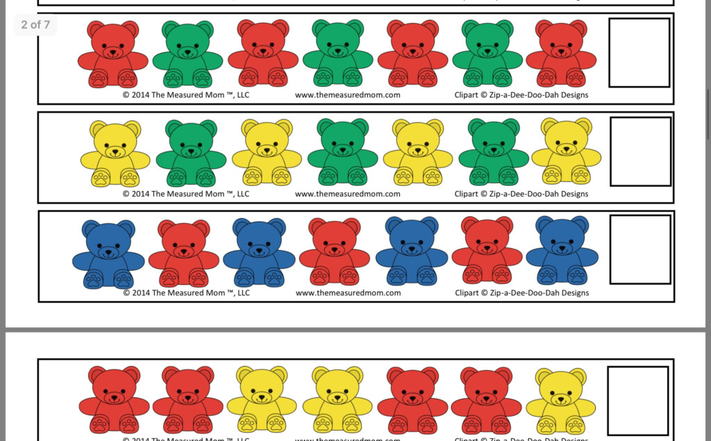 Printable Counting Bears Worksheet