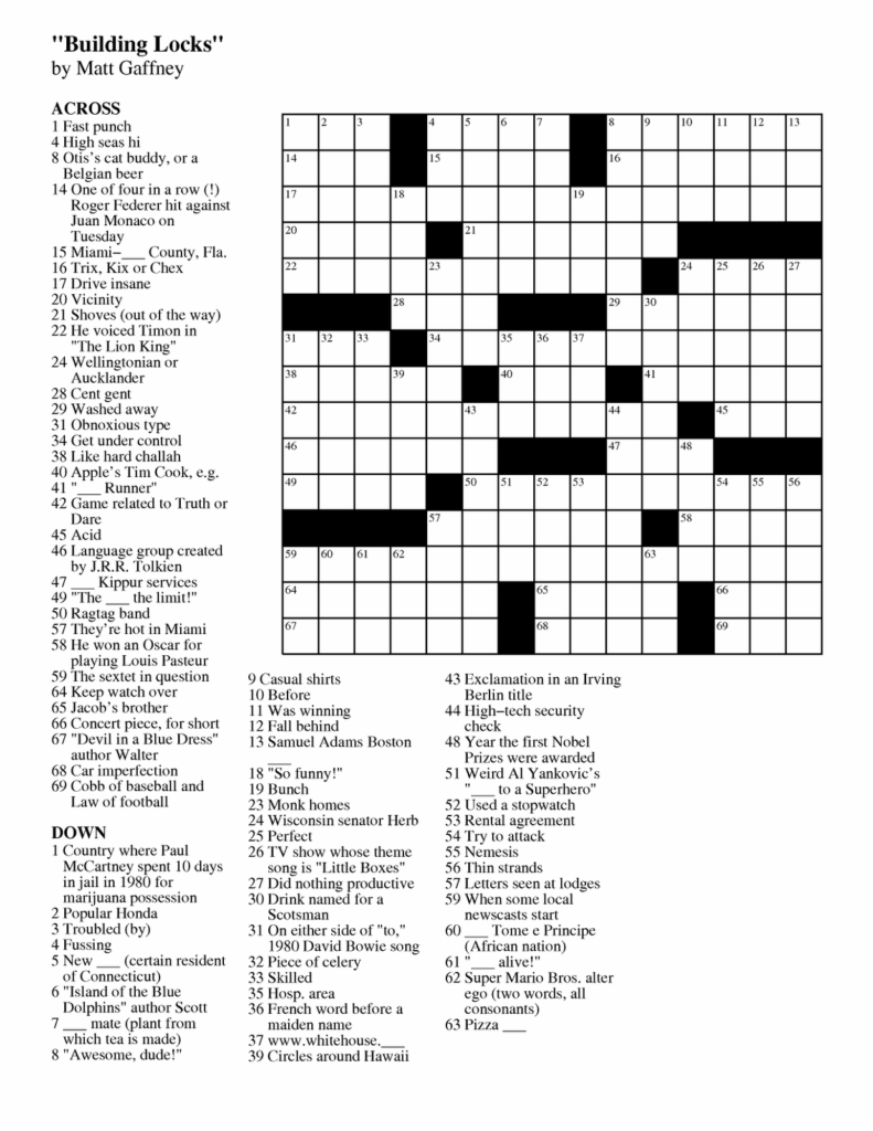 Printable Daily Crossword Customize And Print