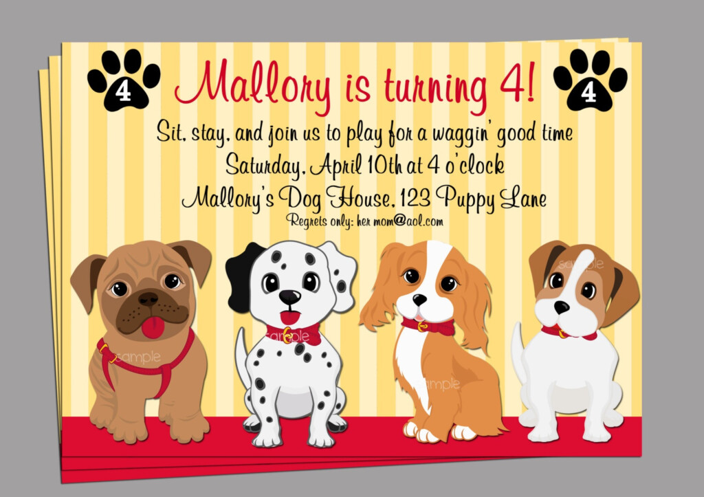 Printable Dog Birthday Party Invitations