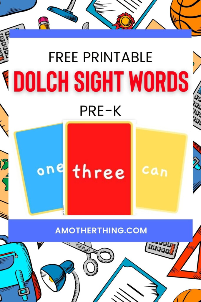 Printable Dolch Sight Words Flash Cards