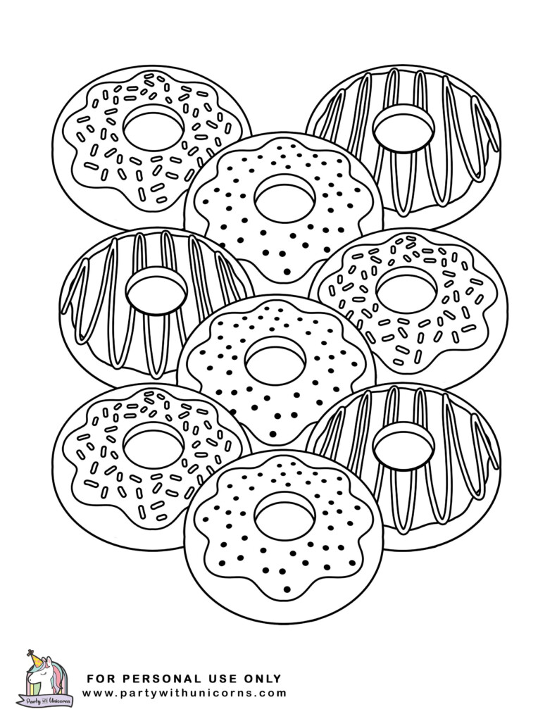 Printable Donut Coloring Pages