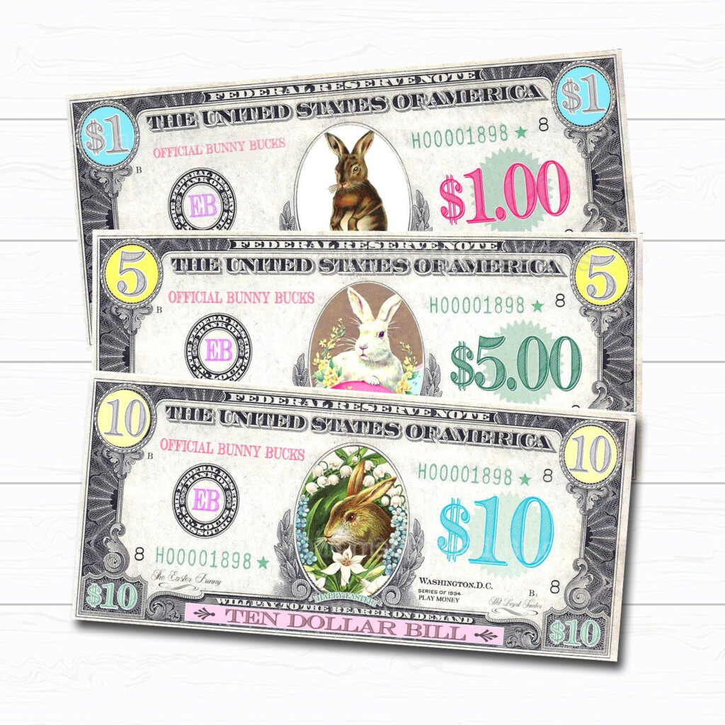 Printable Easter Bunny Money Play Bunny Bucks Easter Bunny Etsy Valentines Gift Tags Easter