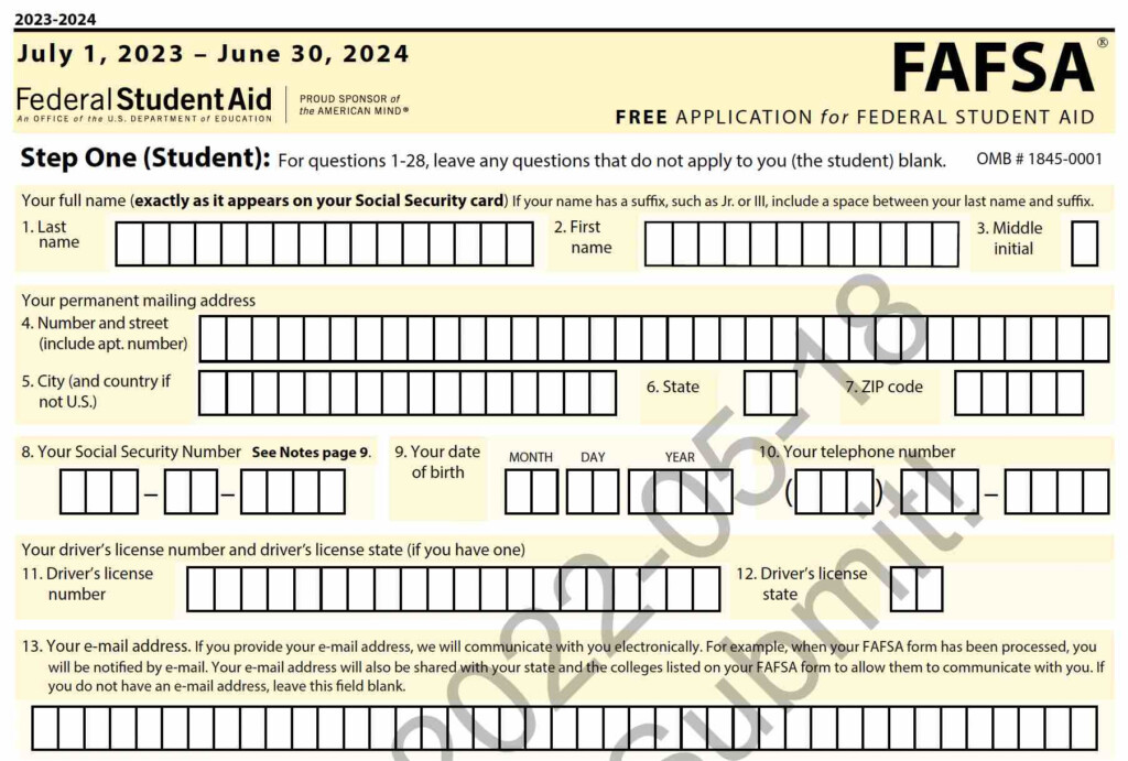 Printable Fafsa Form 2023 24 Printable Forms Free Online