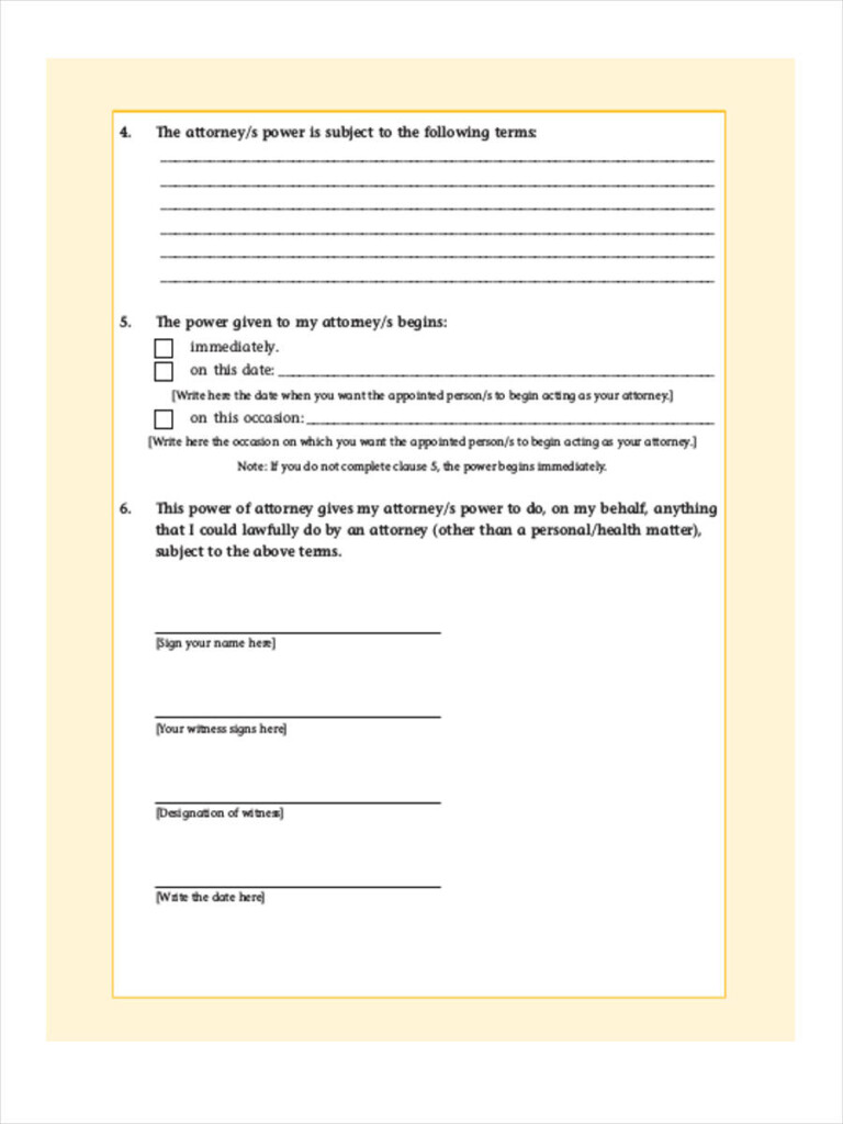 Printable Financial Power Of Attorney Forms Printable Forms Free Online