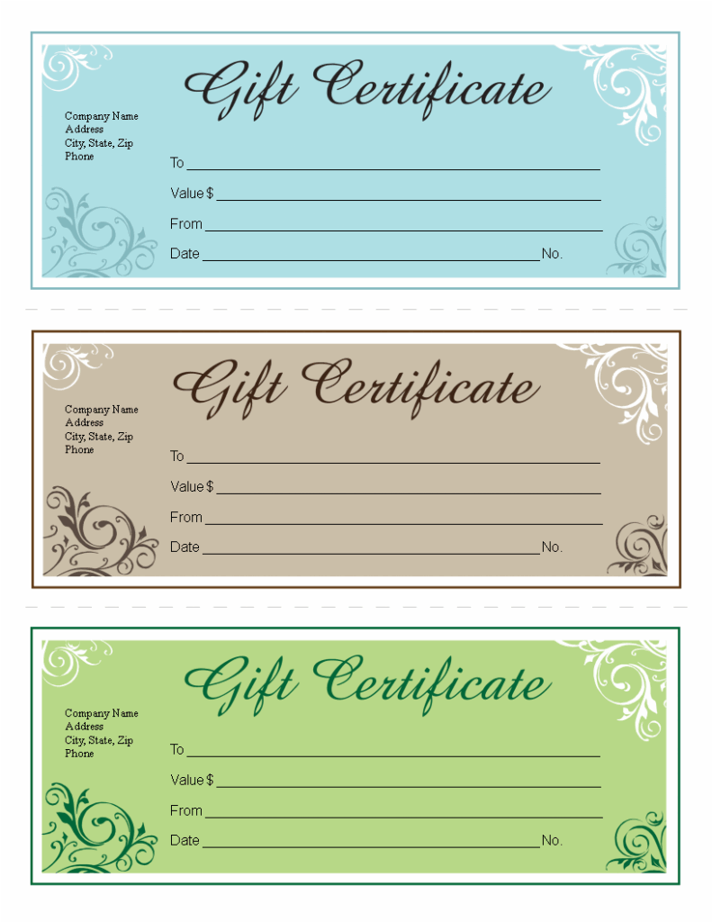 Printable Gift Card Template Free