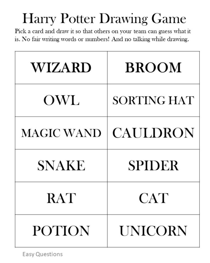 Printable Harry Potter Activities