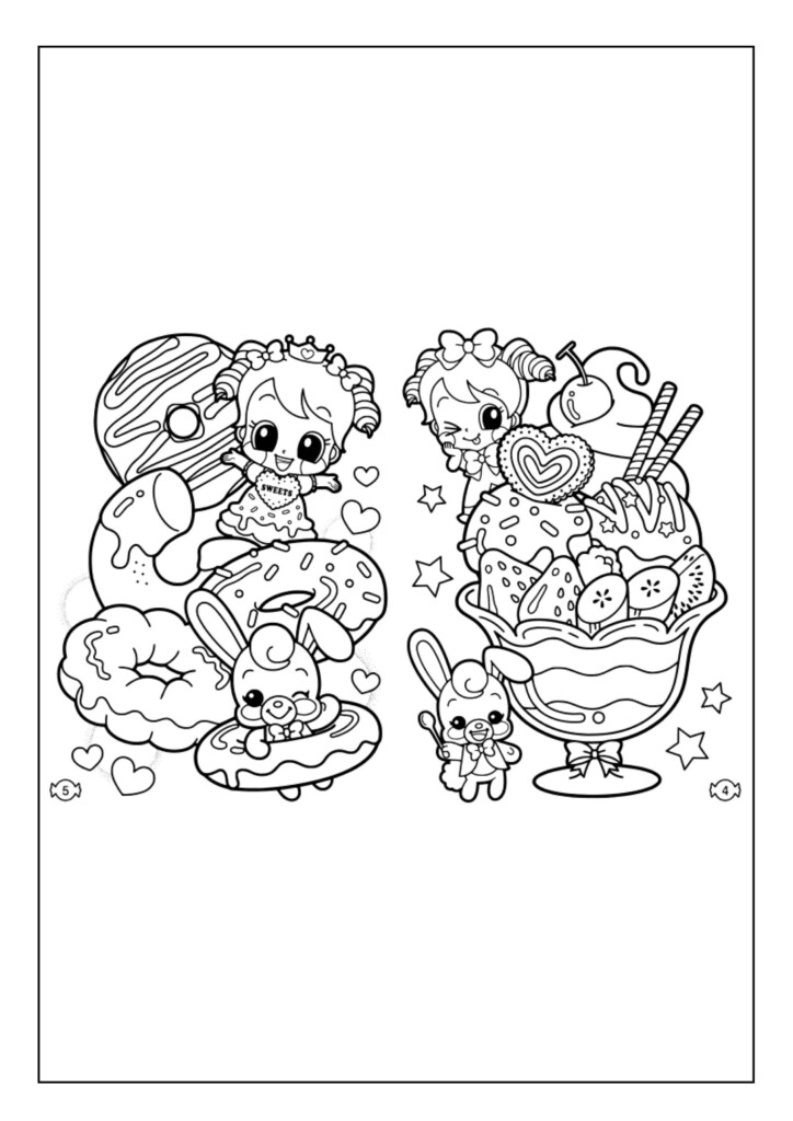 Printable Kawaii Coloring Pages For Kids And Adults 90 Pages Etsy