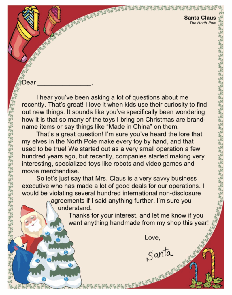 Printable Letters From Santa