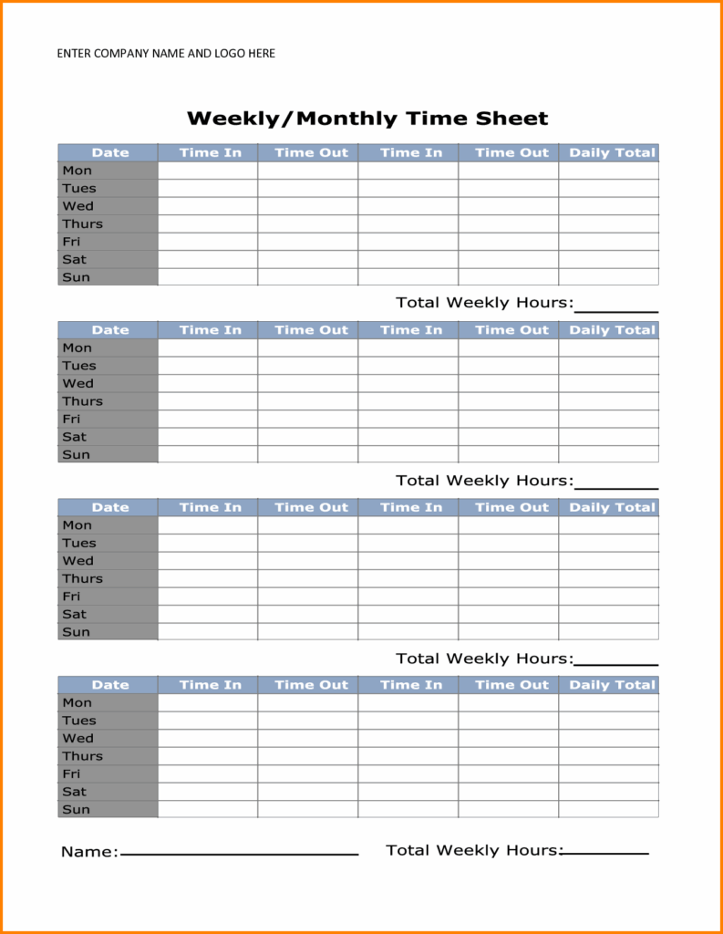 Printable Monthly Time Sheets Printable Timesheets Timesheet Template Time Sheet Printable