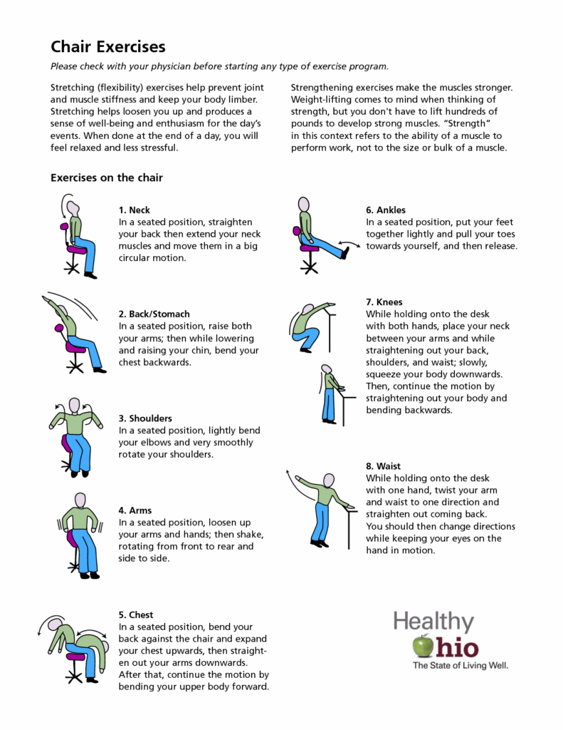 Printable Stretching Exercises For Seniors Printable Calendars AT A GLANCE