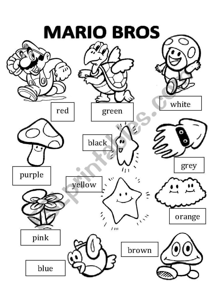 Printable Super Mario Worksheets