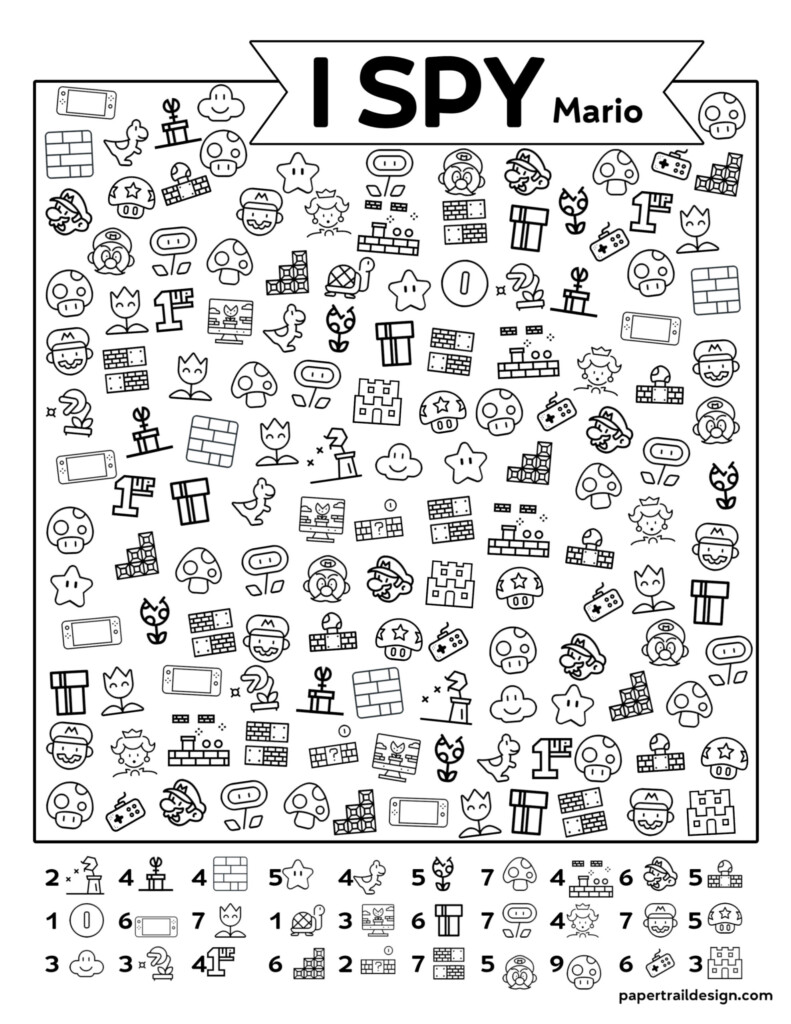 Printable Super Mario Worksheets