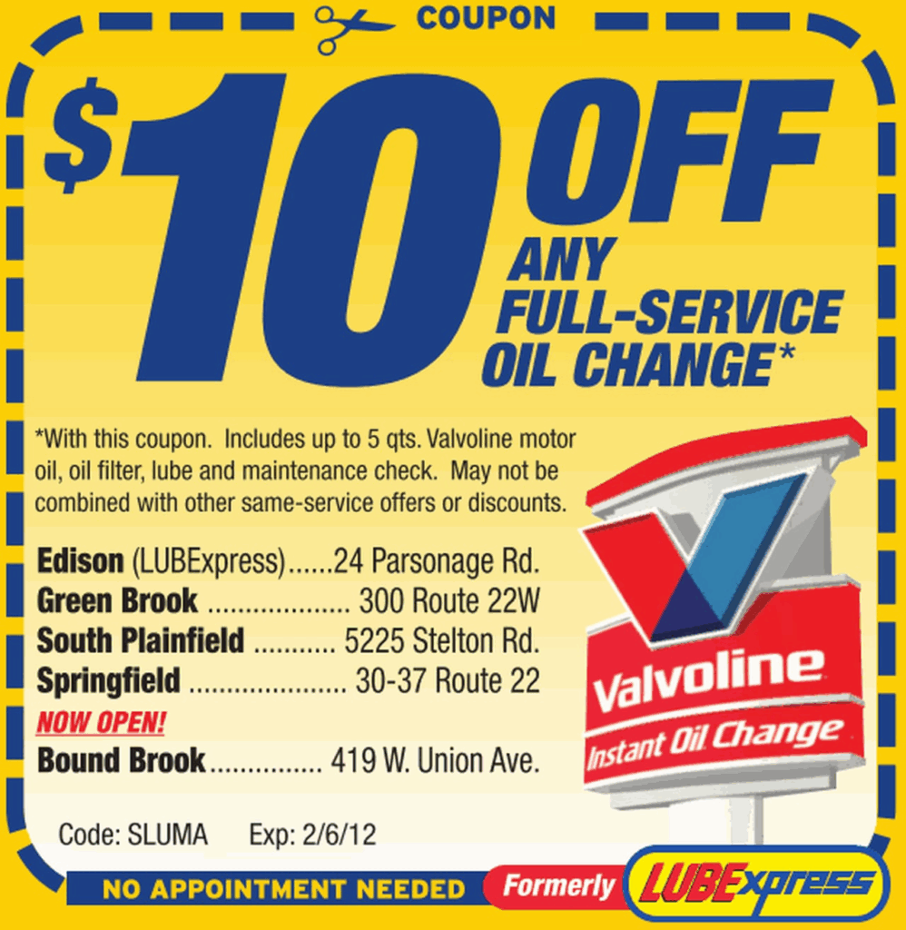 Printable Take 5 Oil Change Coupons