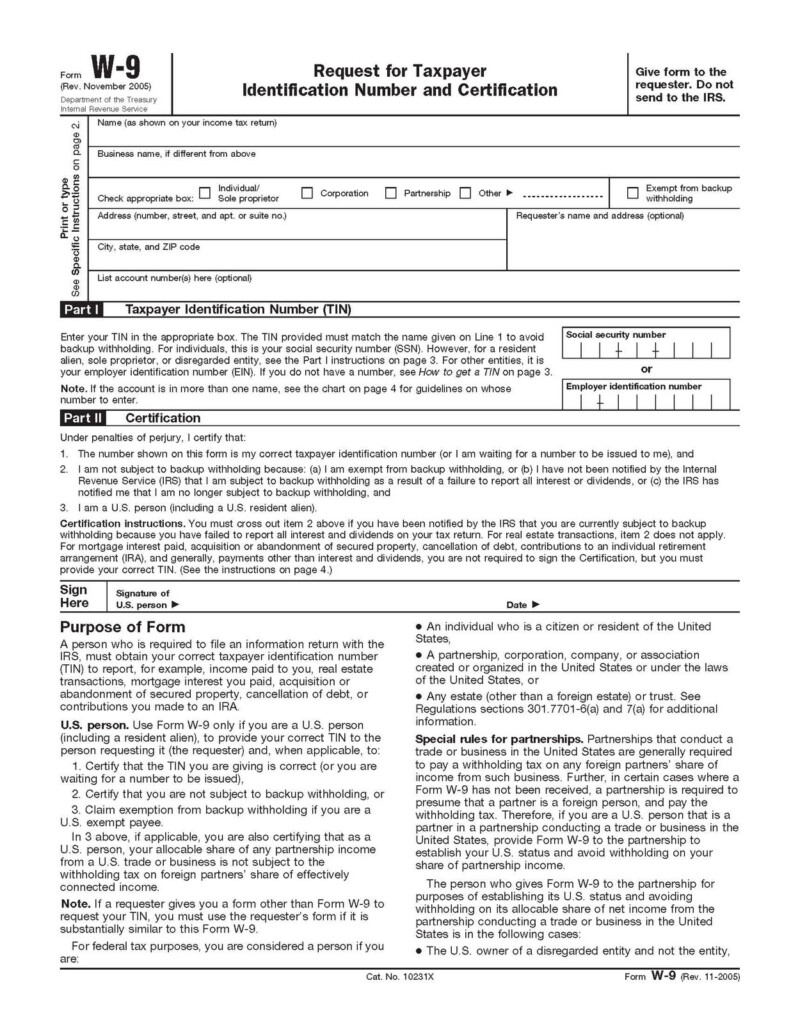 Printable W9 Form W9Form