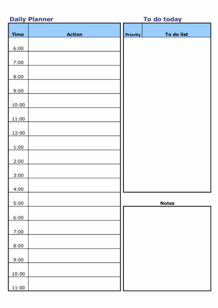 Printable Weekly Planner With Time Slots