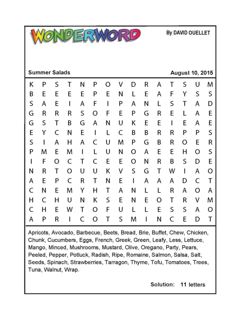 Printable Wonderword Today S Puzzle Printable JD