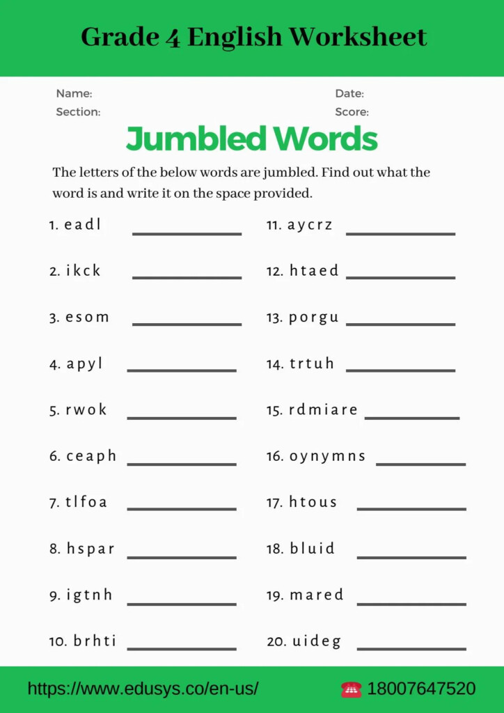 Printable Worksheets For 4th Grade Free