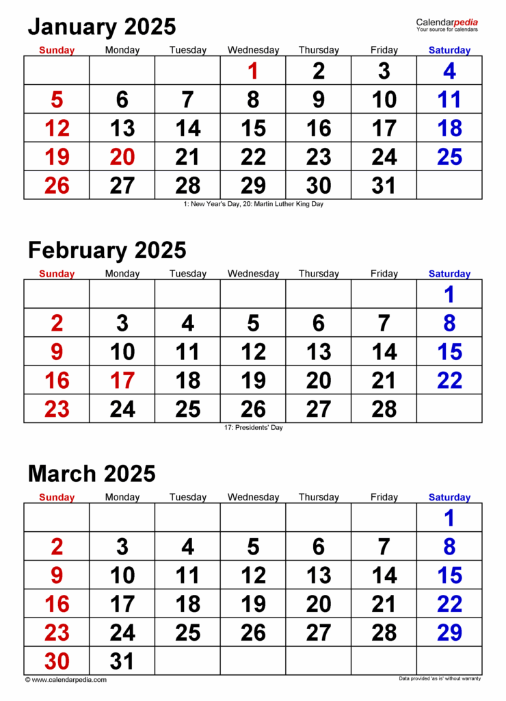 Quarterly Calendar 2025 Free Printable Alana C Brunton