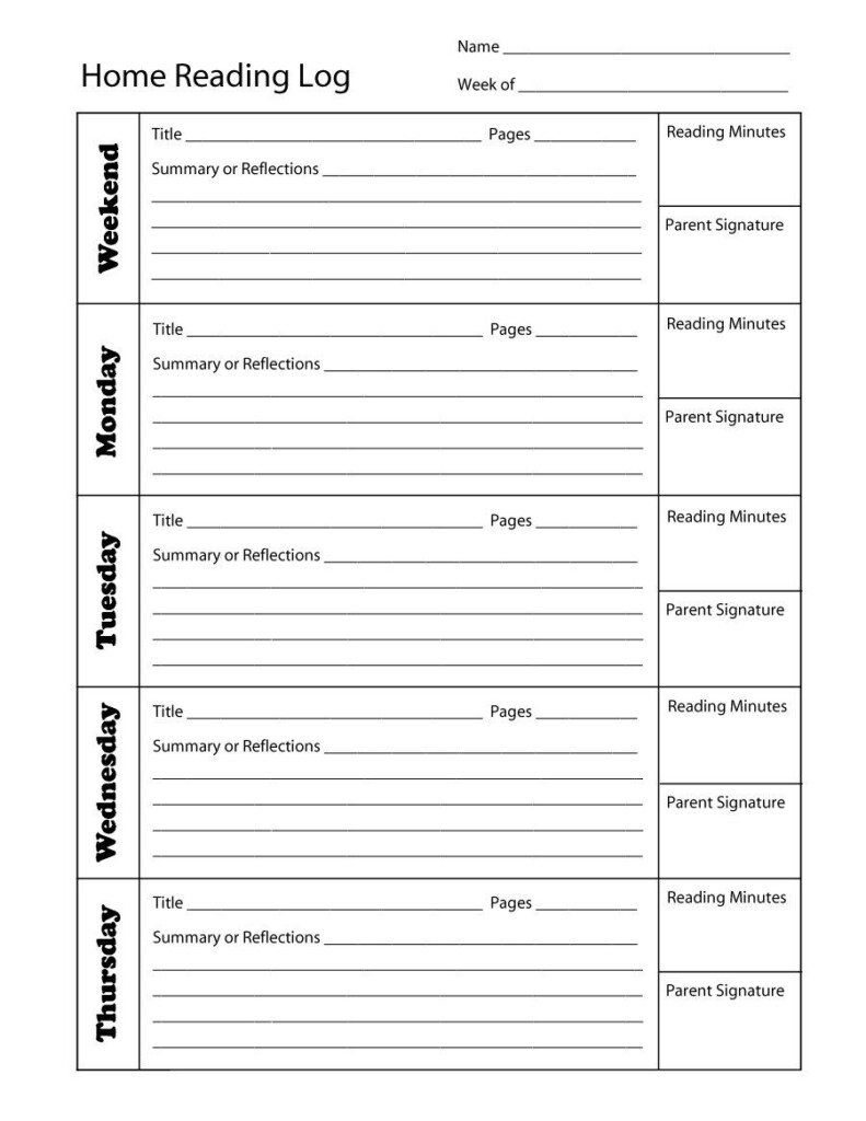 Reading Log Template 10 Styles For Kids Adults Free PDF