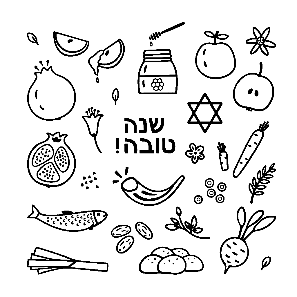 Rosh Hashanah Picture Coloring Page Free Printable Coloring Pages