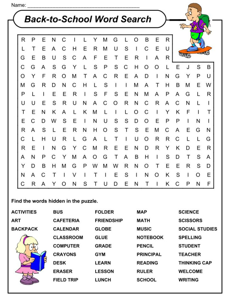 School Word Search Puzzles 10 Free PDF Printables Printablee