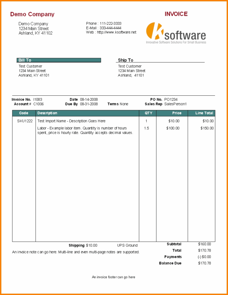 Services Rendered Invoice Invoice Template Ideas