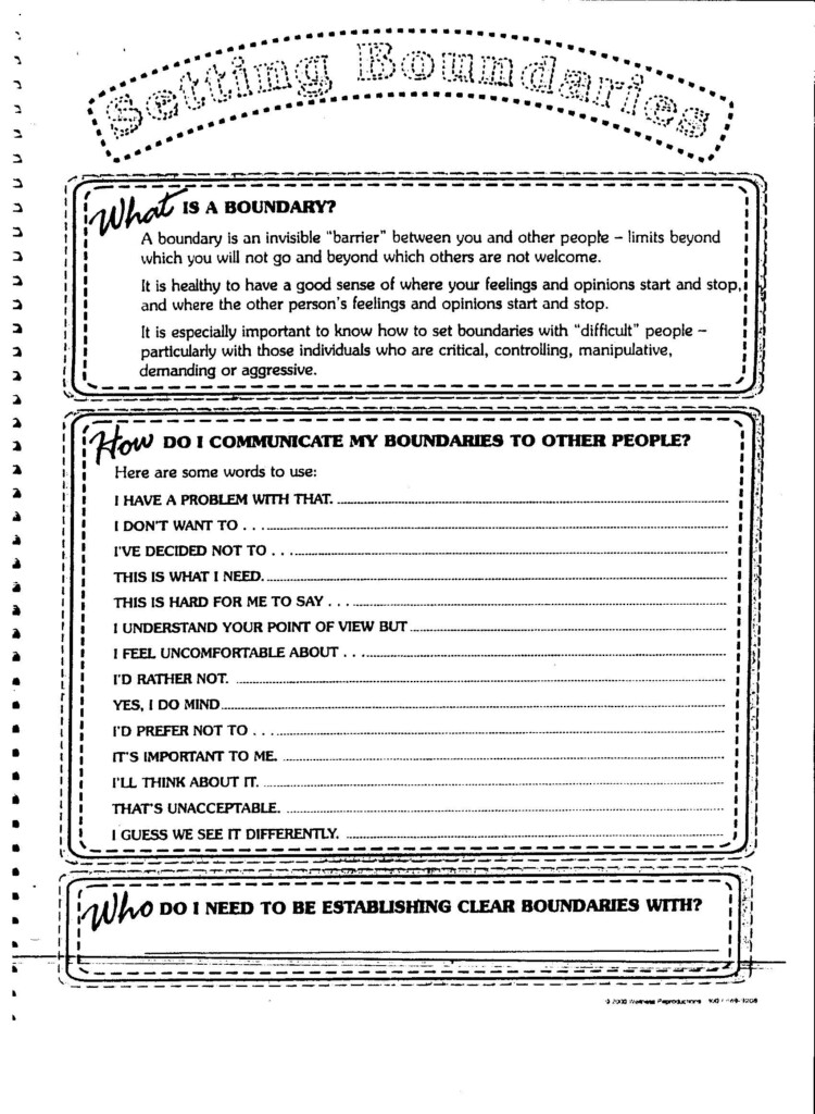 Setting Boundaries Worksheet Worksheet Ideas Template