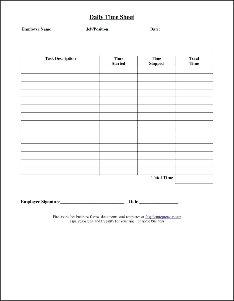 Simple Free Printable Weekly Timesheet Template Printable Templates