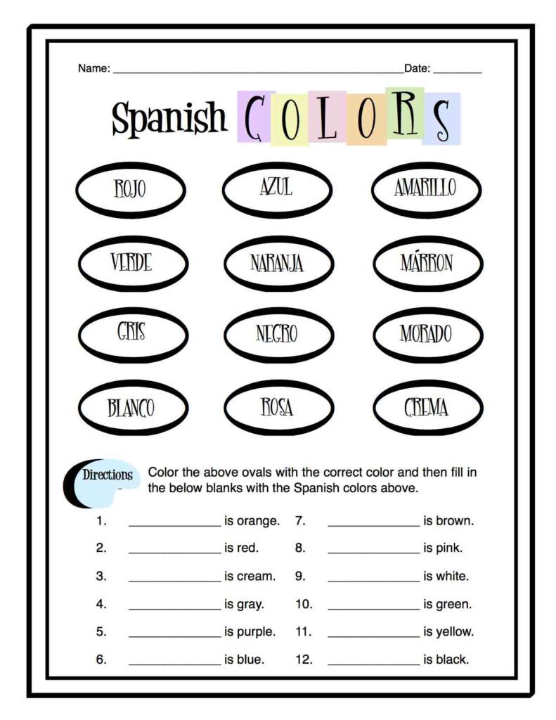 Spanish Printables Learning Spanish Printables Free Printable Templates