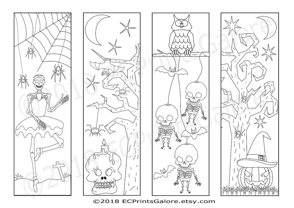 Spooky Halloween Bookmarks For Coloring And Fun 