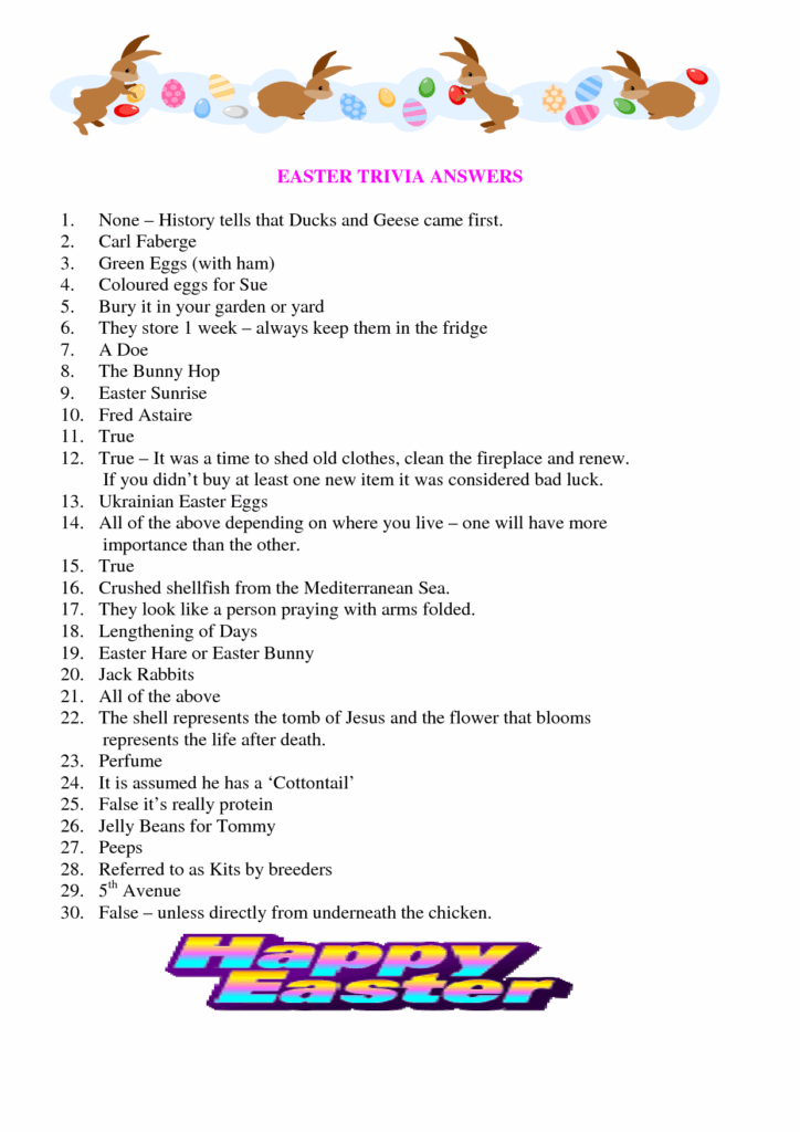 Spring Trivia Questions And Answers Printable