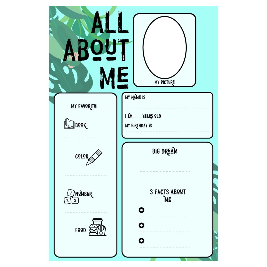 Student All About Me 10 Free PDF Printables Printablee All About Me Poster Student