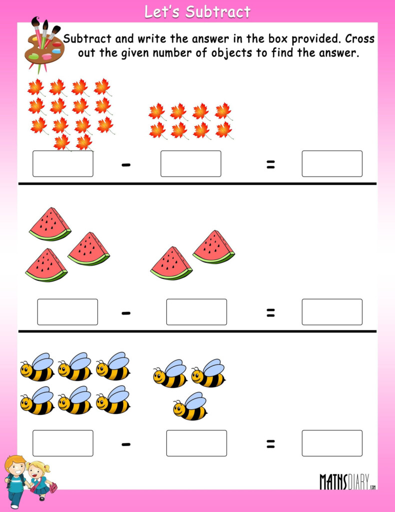 Subtract By Crossing The Objects Worksheets Math Worksheets 