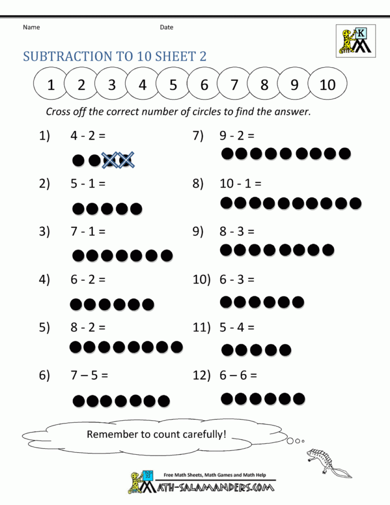 Subtraction Worksheets Printable Pdf