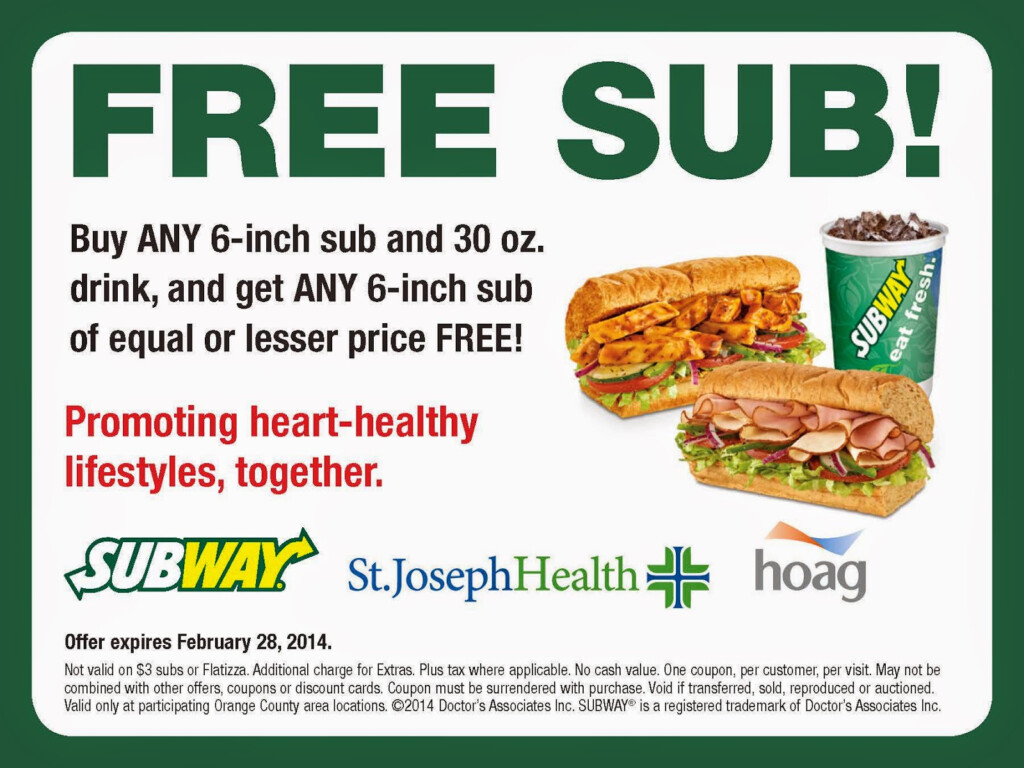 Subway Coupons 2025 Printable Free Chelsea X McKean