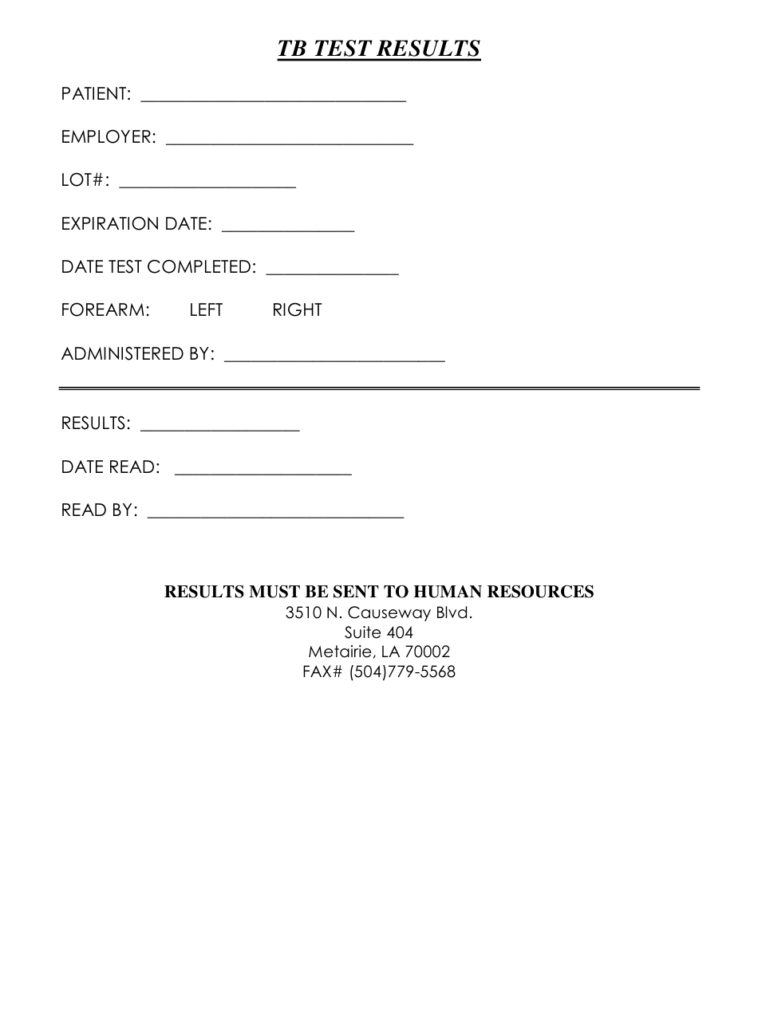 Tb Test Form Printable Free Free Printable Templates