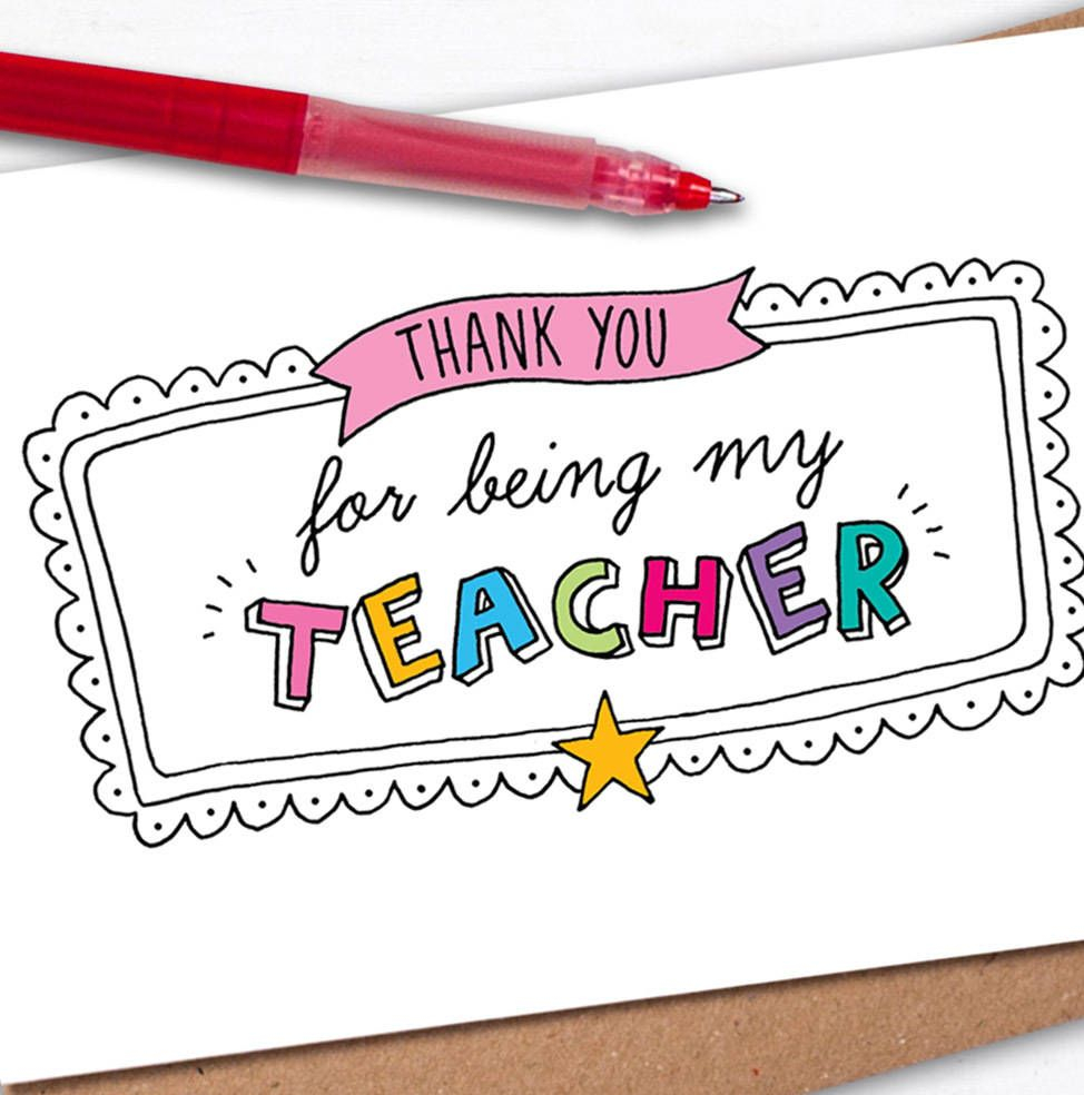 Thank You Teacher Card Teacher Cards Teacher Appreciation Printables Teacher Thank You Cards