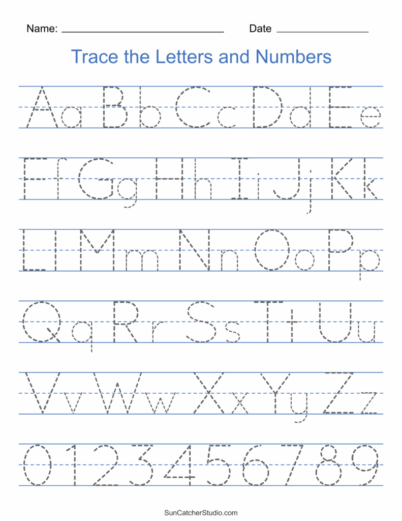 Tracing Alphabet Letters Printable Handwriting Worksheets DIY Projects Patterns Monograms