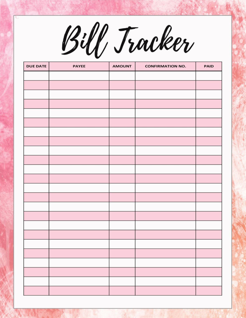 U2764 FREEBIE Fridayu2764 Free Bill Tracker Bill Tracker Printable Bill Tracker Bill