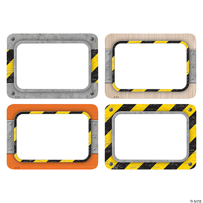 Under Construction Name Tags Labels 36 Pc 