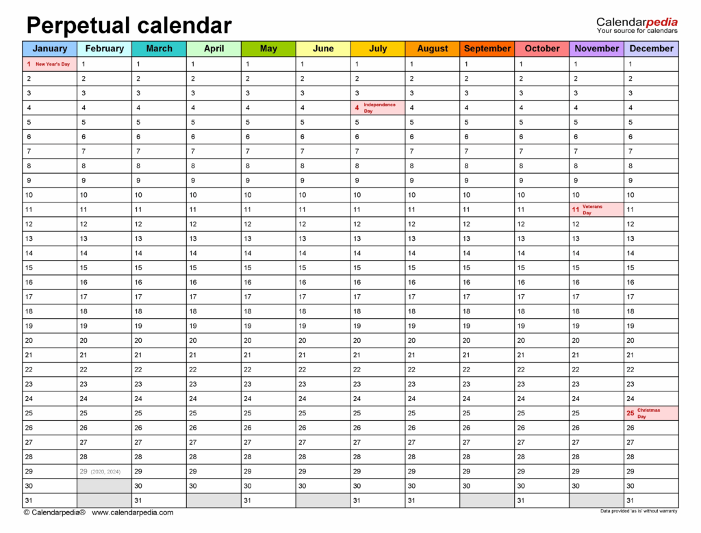 Universal 5 Year Calendar Template Get Your Calendar Printable