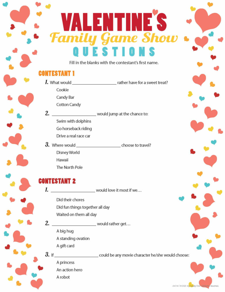 Valentine Family Game Show IMOM