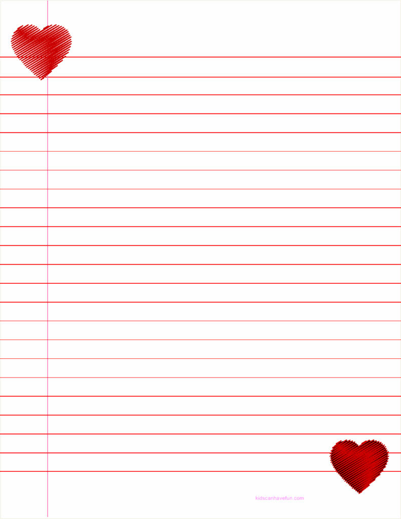 Valentine S Day Paper For Lengthy Valentines Printable Lined Paper Writing Paper Printable