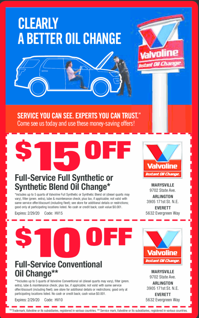 Valvoline 2499 Synthetic Oil Change Coupon Valvoline Visalia Coupon Price Msrp 7 Off 5