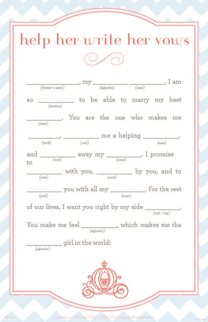 Wedding Vow Mad Libs Free Printable